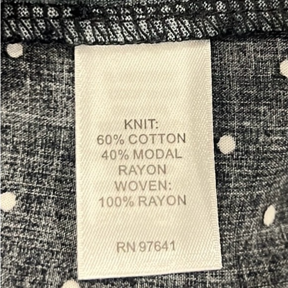 J.Jill black floral polka dot 3/4 sleeve tunic top size 2X - Picture 9 of 10